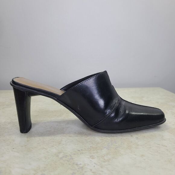 Liz Claibrne Bonafide Leather Mules 7.5 Black - Picture 3 of 8